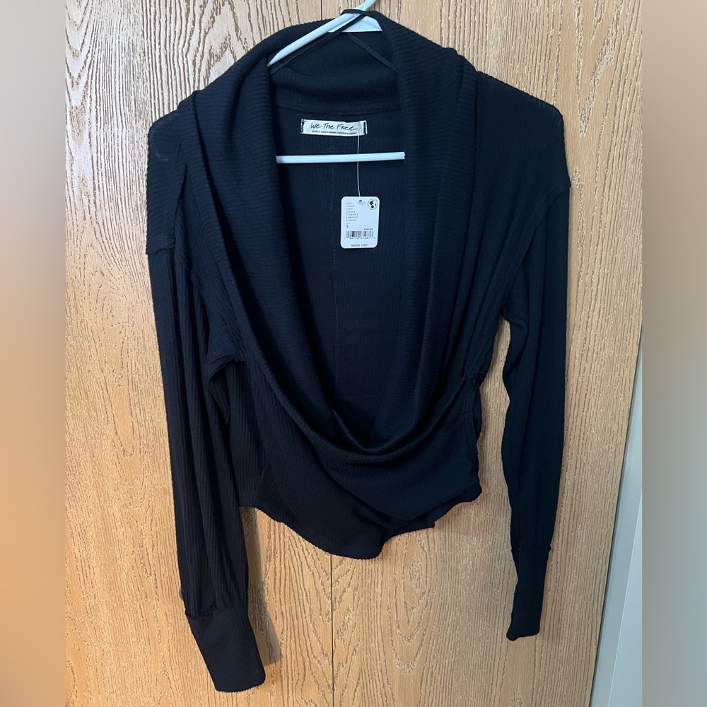 Free People Midnight Cowl Neck Blouse